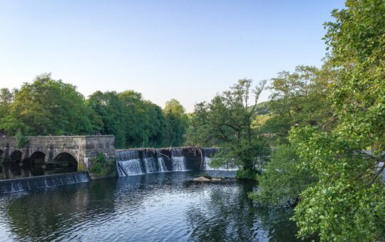 gestione sedimenti fluviali immagine fiume con piccola cascata ed alberi